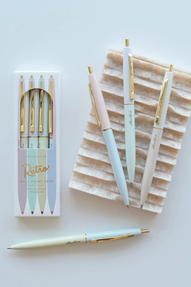 Pastel Rainbow Retro Pen Set