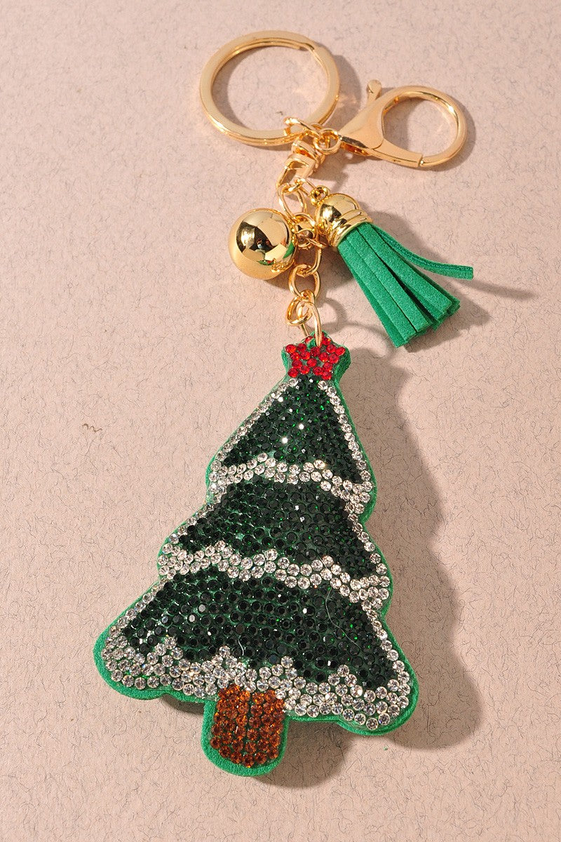 Rhinestone Tree Keychain