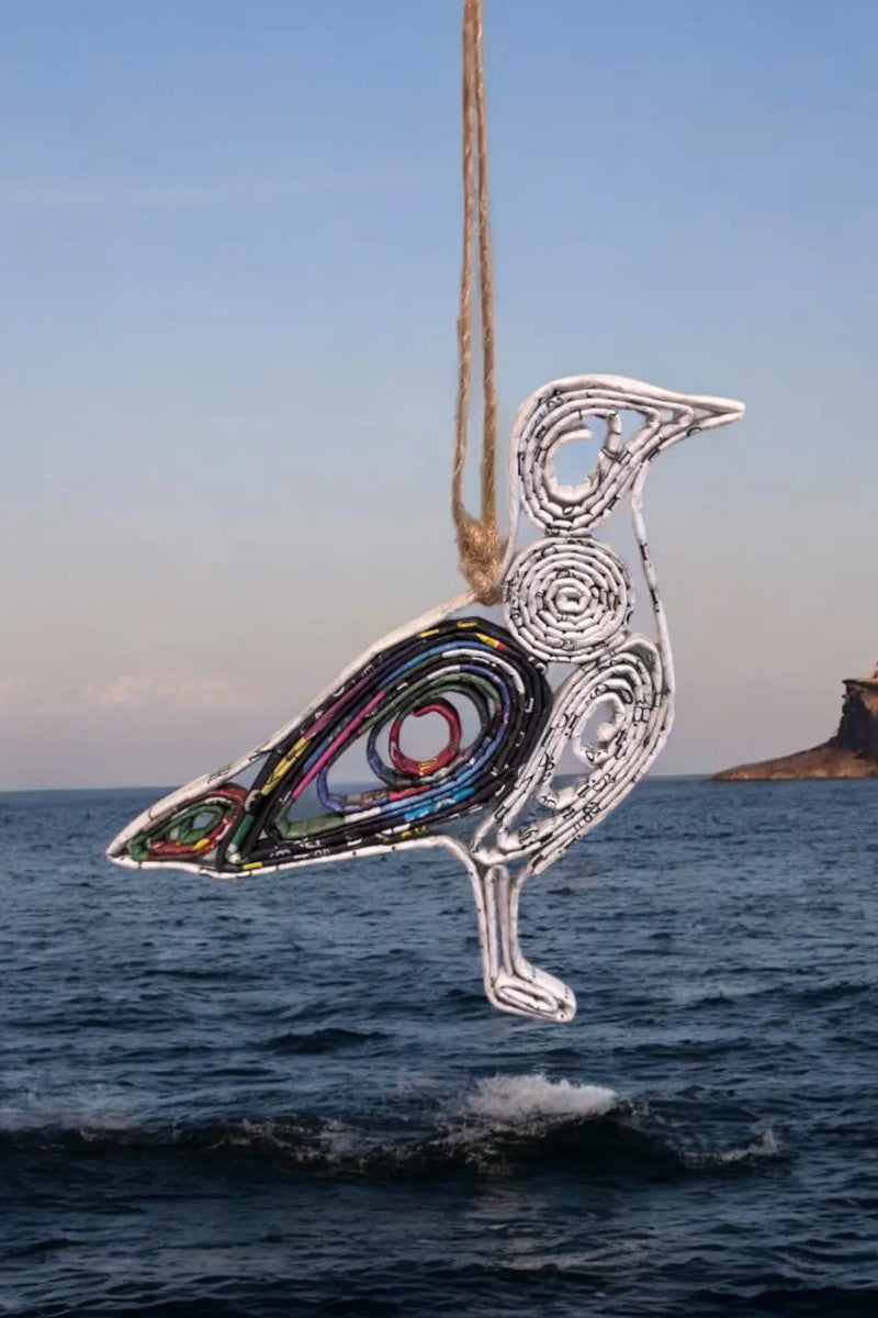 Recycled Paper Seagull Ornament