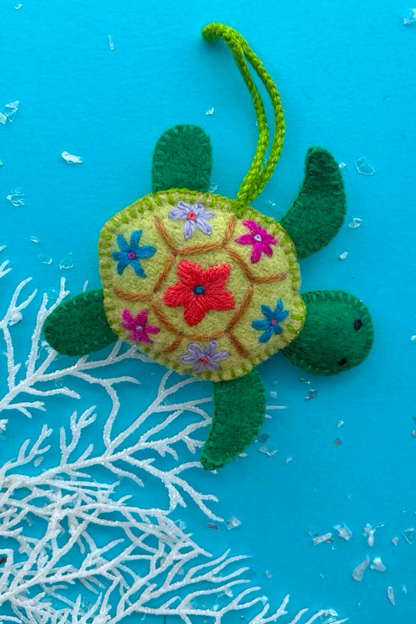 Sea Turtle Wool Ornament
