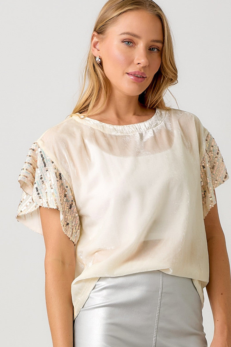 Shimmering Drapey Top