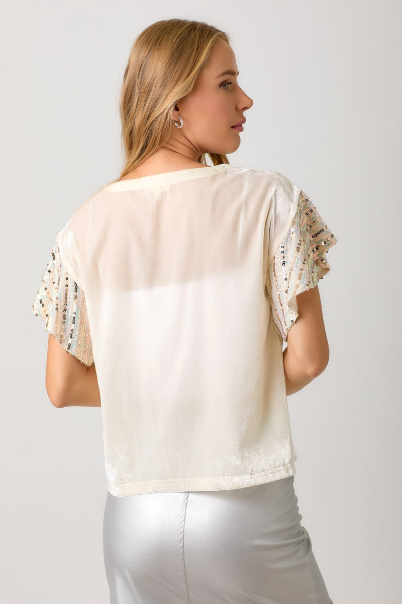 Shimmering Drapey Top