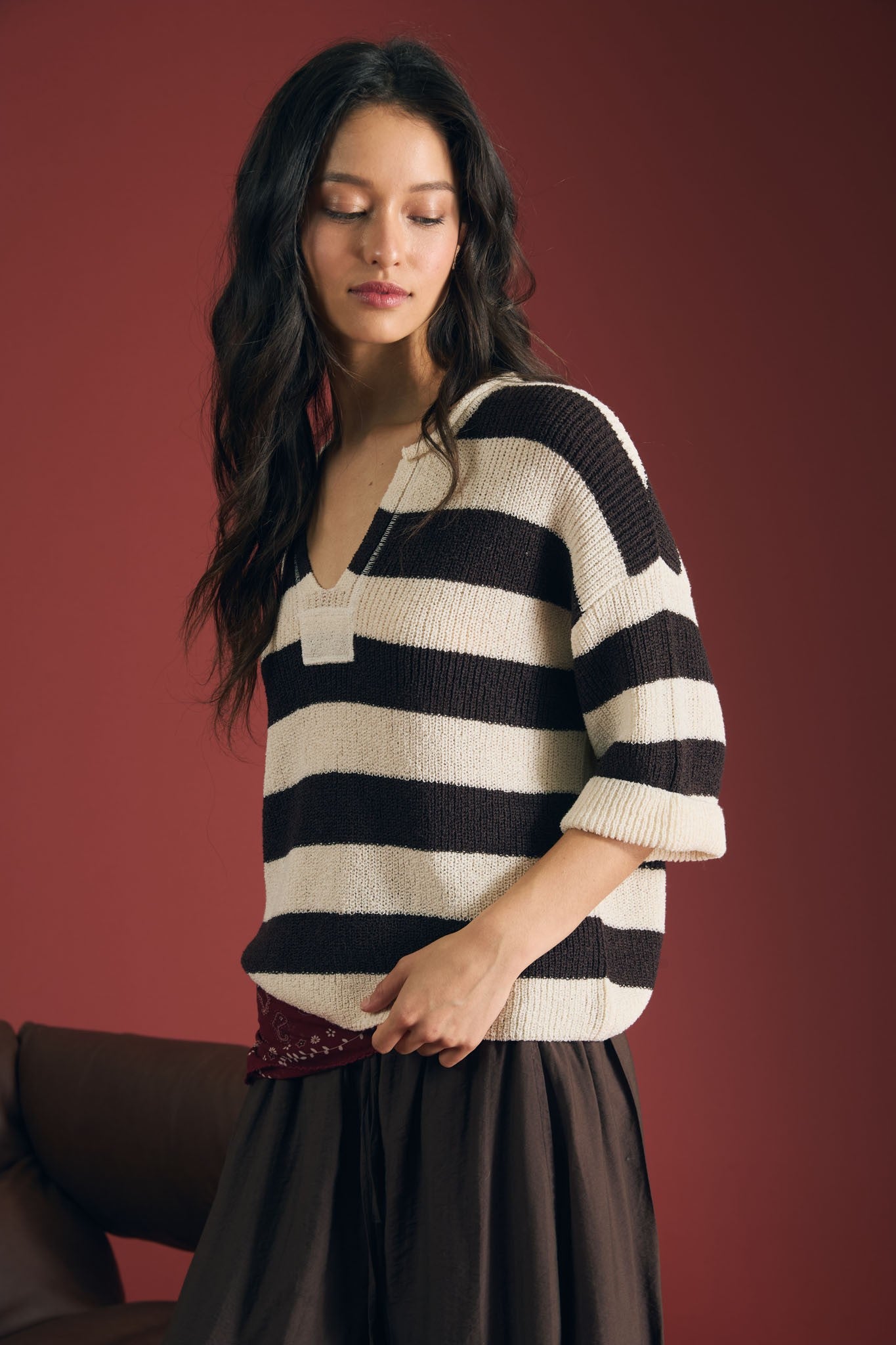 Stripe Split Sweater