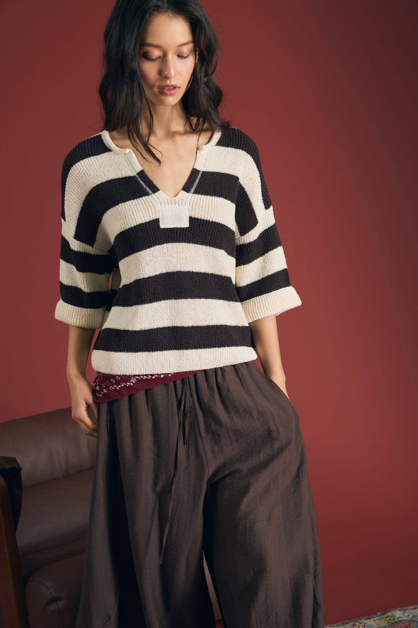 Stripe Split Sweater