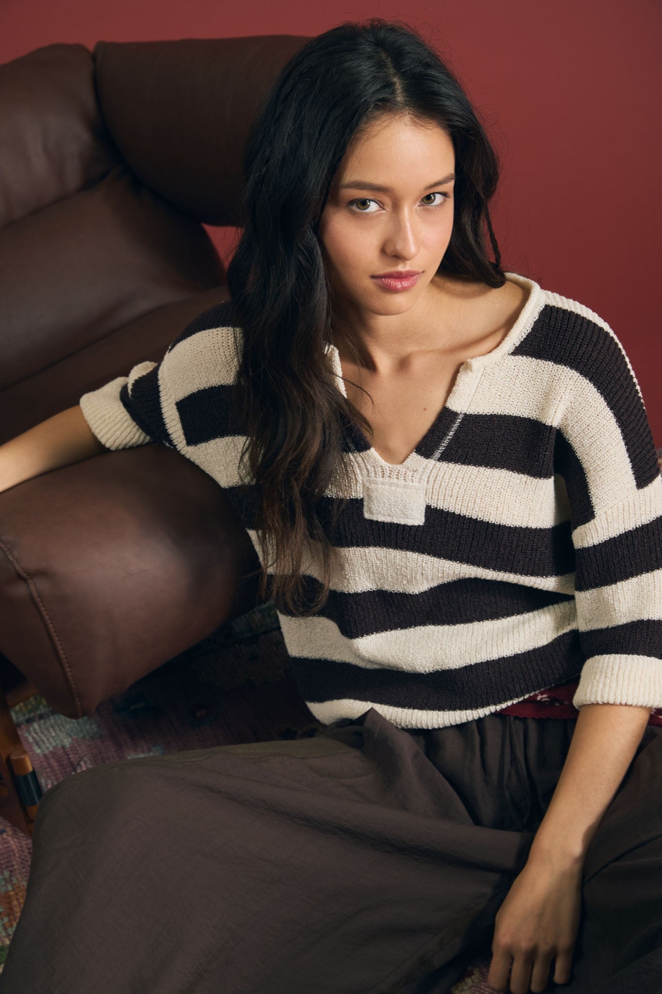 Stripe Split Sweater