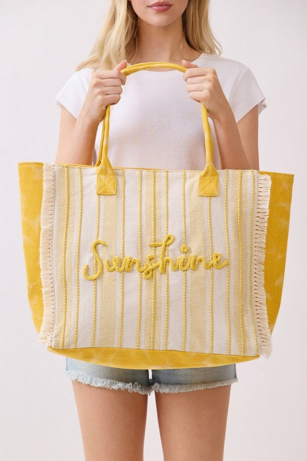 Sunshine Stripe Beach Tote