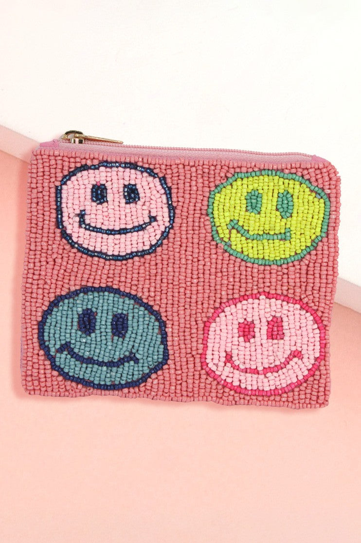 Think Positive Beaded Pouch