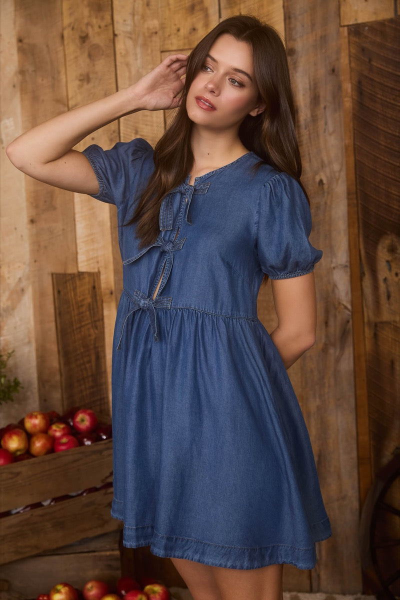 Tied Up Denim Dress