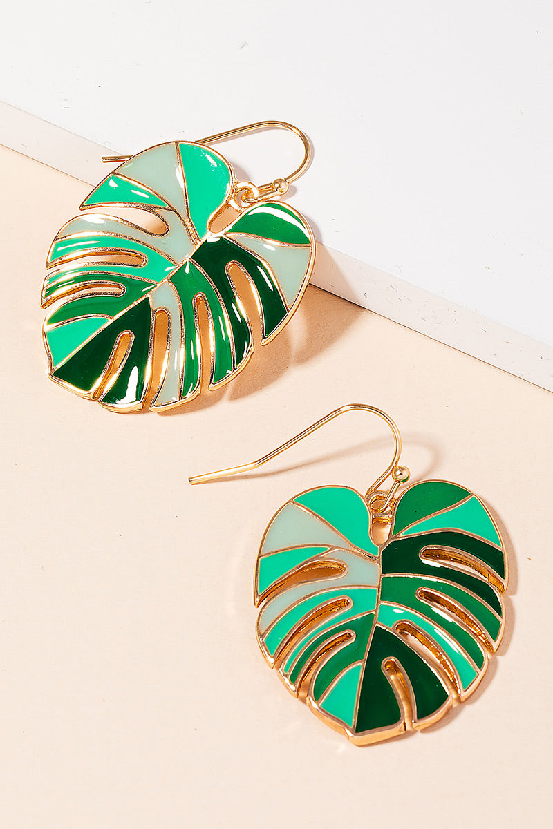 monstera drop Monstera Leaf Drop Earrings — Tangerine Goods