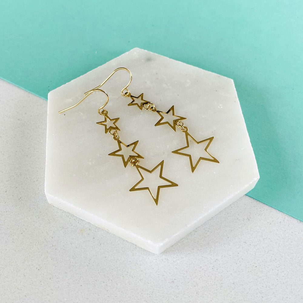 Stacked Star Earrings