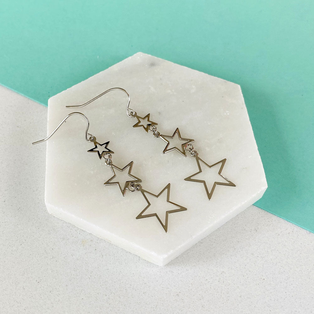 Stacked Star Earrings