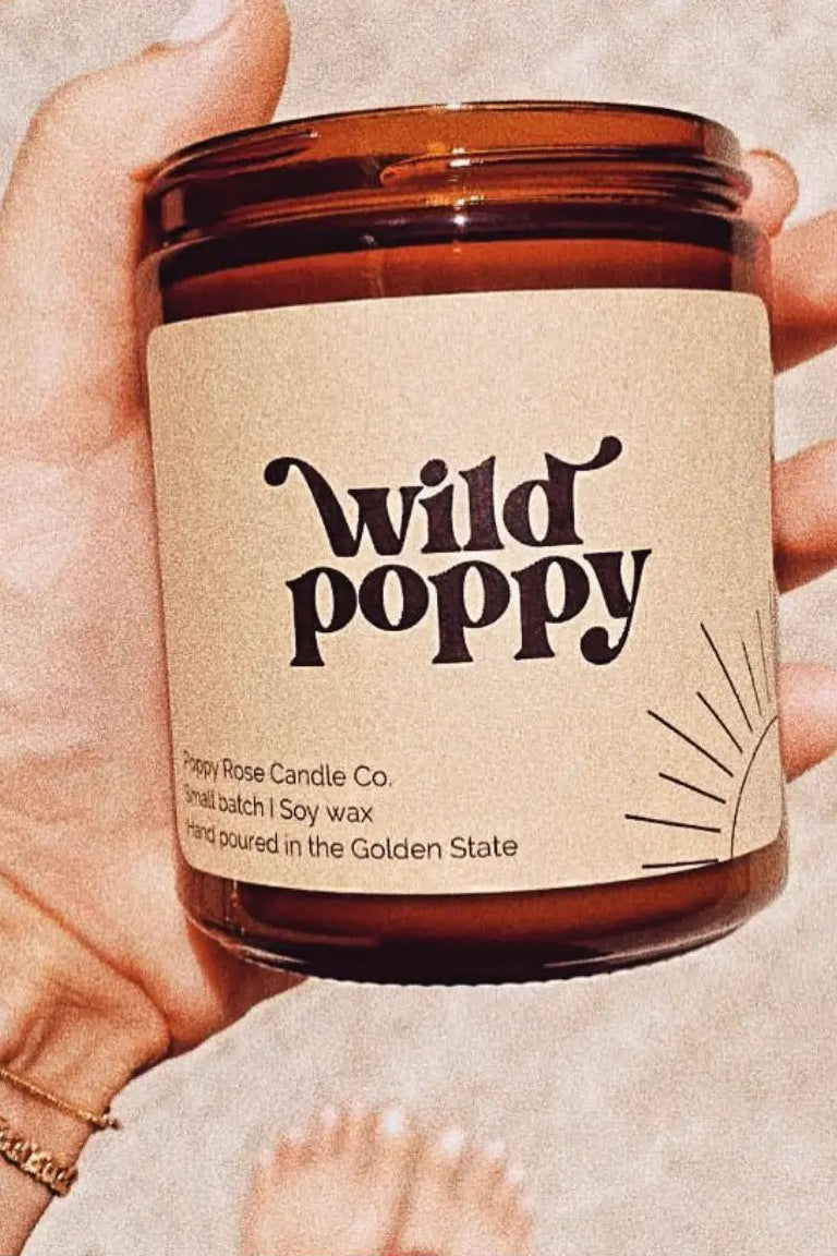 Wild Poppy Amber Candle